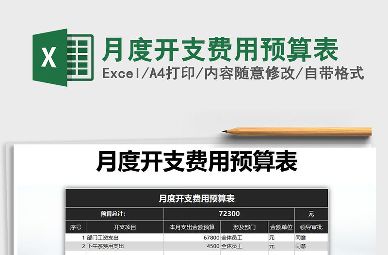 2021年月度開支費用預算表免費下載