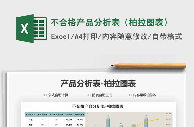 2021年不合格產(chǎn)品分析表(柏拉圖表)