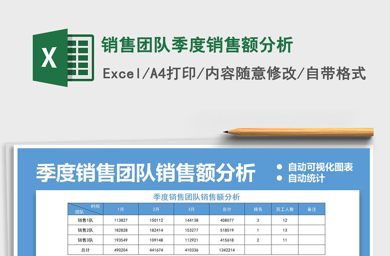 2021年銷售團隊季度銷售額分析