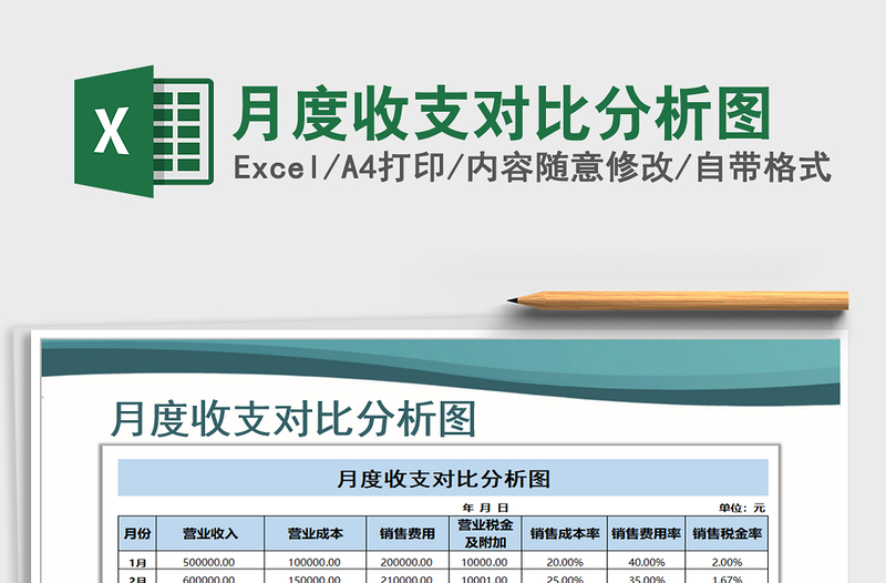 2021年月度收支對(duì)比分析圖
