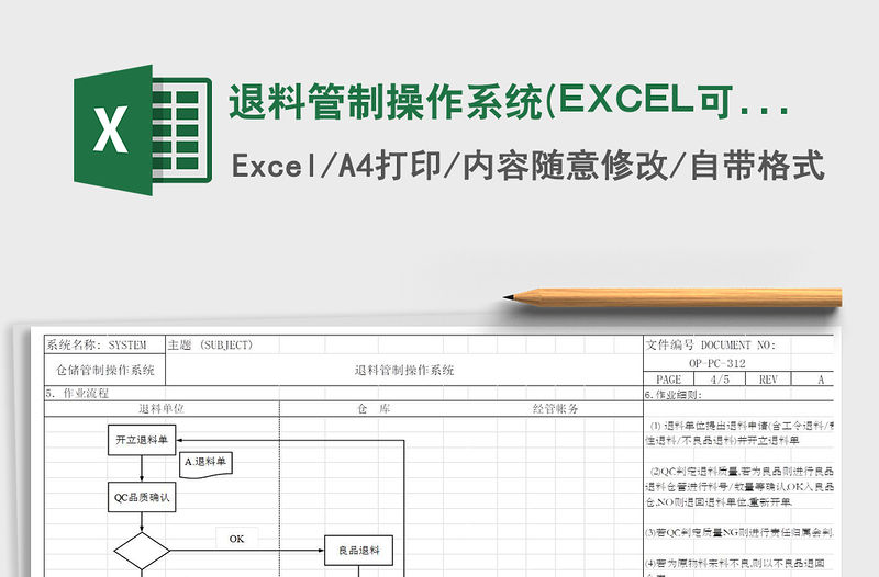 2022退料管制操作系統(tǒng)(EXCEL可編輯版)免費(fèi)下載