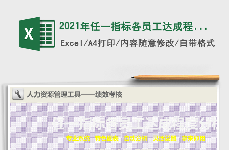 2021年任一指標各員工達成程度分析系統(tǒng)（專業(yè)系統(tǒng)，特色圖表）