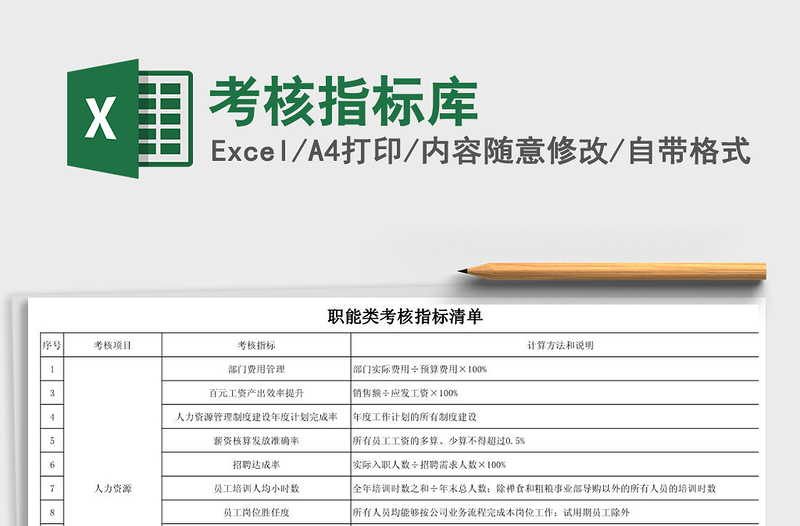 2021年考核指標(biāo)庫(kù)