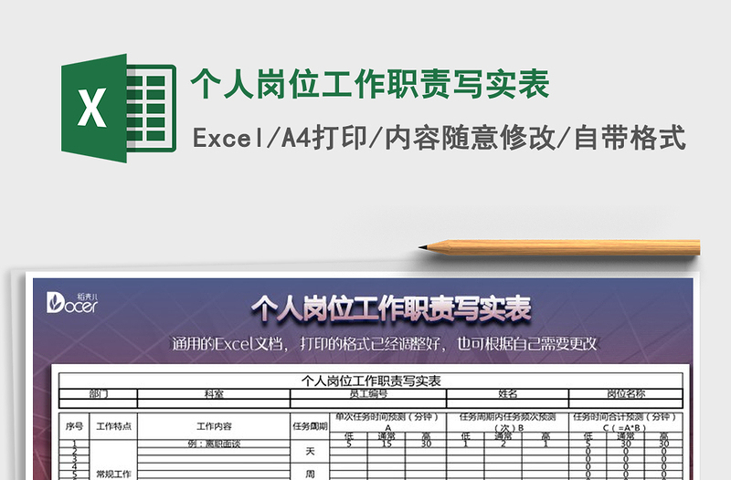 2021年個(gè)人崗位工作職責(zé)寫實(shí)表
