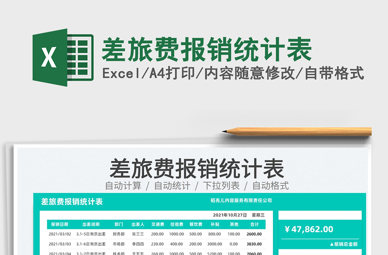 2021差旅費報銷統(tǒng)計表免費下載