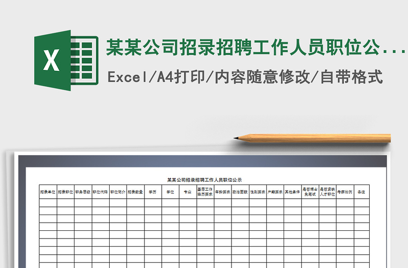 2022年某某公司招錄招聘工作人員職位公示表