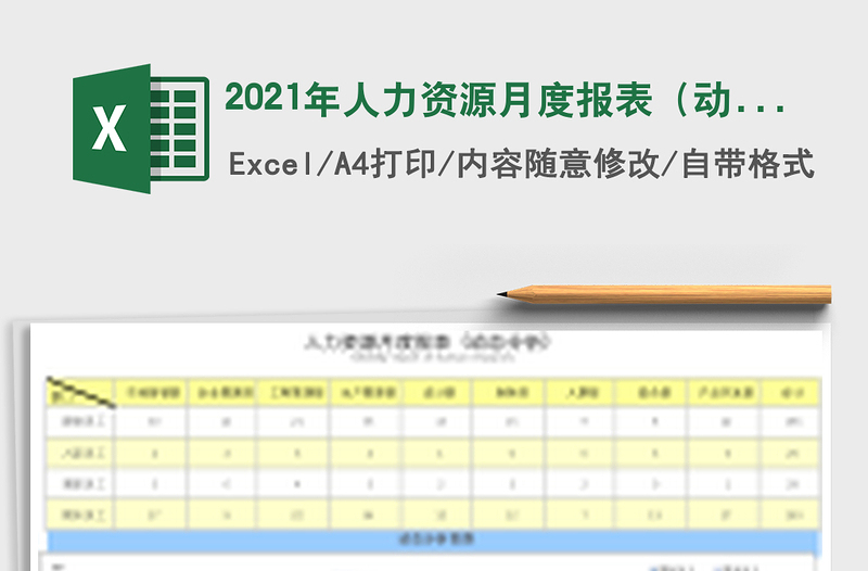 2021年人力資源月度報表（動態(tài)分析）
