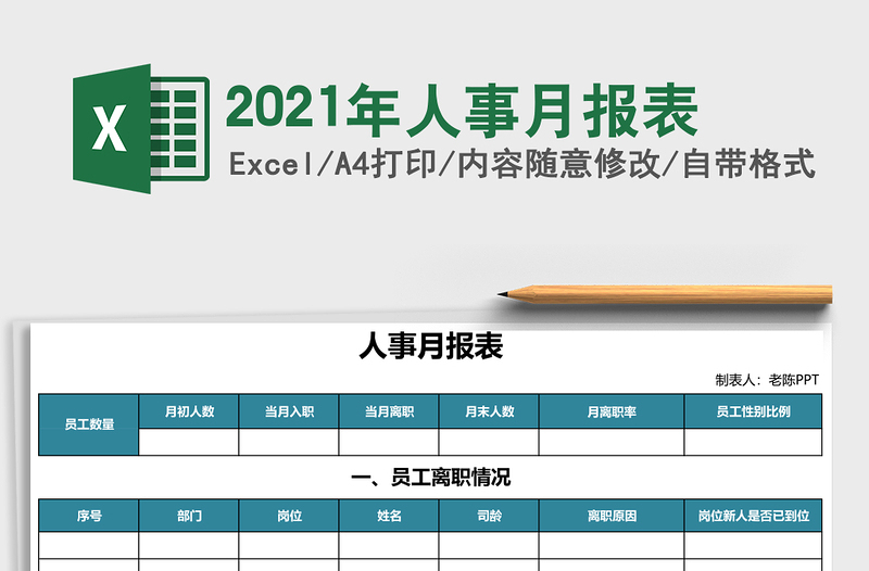 2021年人事月報表