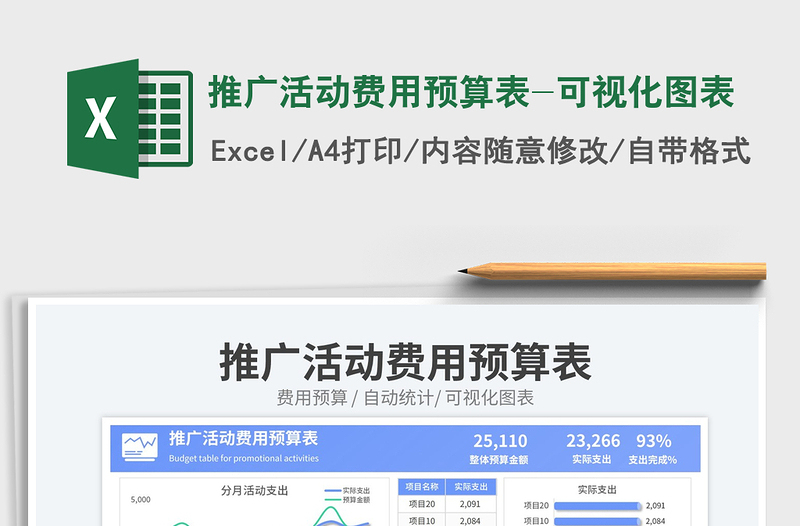 2023推廣活動(dòng)費(fèi)用預(yù)算表-可視化圖表免費(fèi)下載