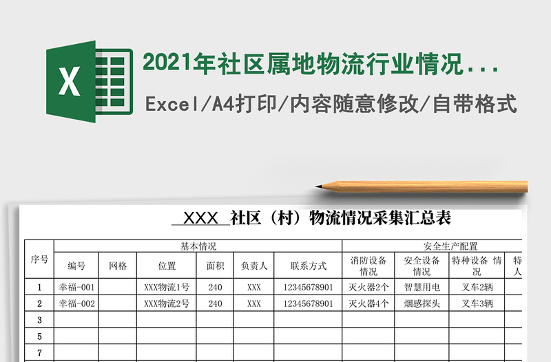 2021年社區(qū)屬地物流行業(yè)情況采集匯總表