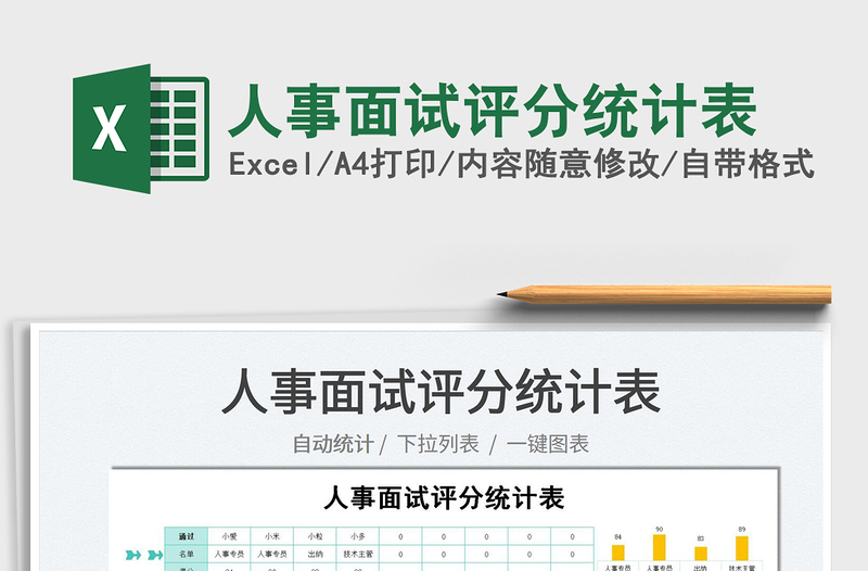 2022人事面試評(píng)分統(tǒng)計(jì)表免費(fèi)下載