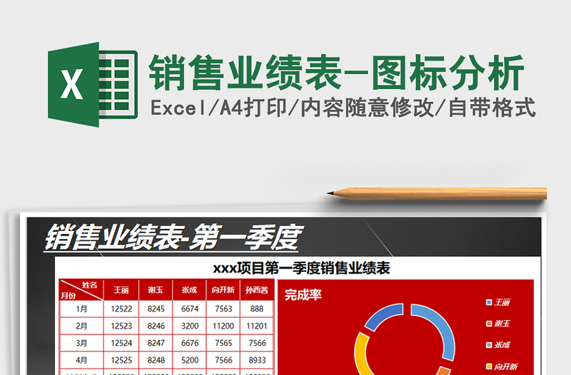 2021年銷售業(yè)績表-圖標分析