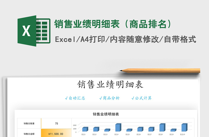 2021年銷售業(yè)績(jī)明細(xì)表(商品排名)
