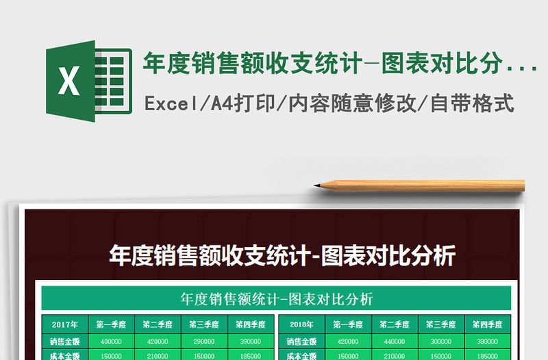 2022年度銷售額收支統(tǒng)計(jì)-圖表對(duì)比分析免費(fèi)下載