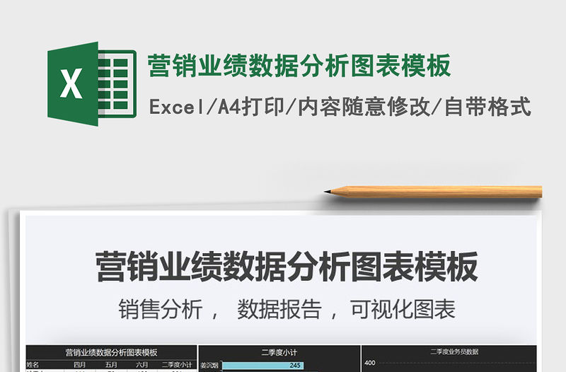 2021年營銷業績數據分析圖表模板