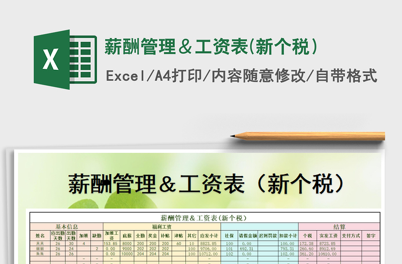 2021年薪酬管理&工資表(新個(gè)稅)