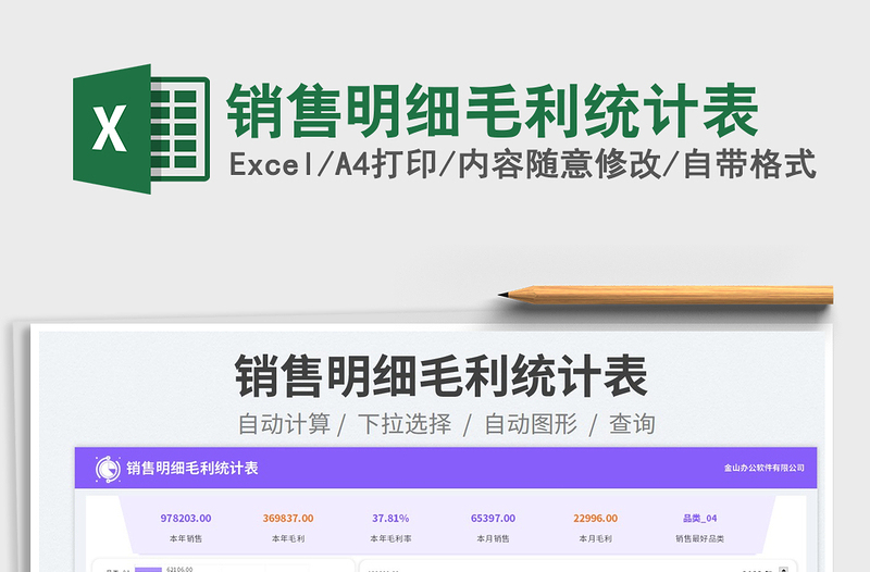 銷(xiāo)售明細(xì)毛利統(tǒng)計(jì)表免費(fèi)下載