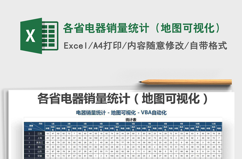 2021年各省電器銷量統(tǒng)計(地圖可視化)