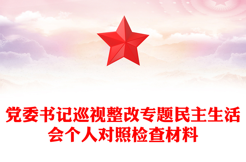 黨委書記巡視整改專題民主生活會(huì)個(gè)人對(duì)照檢查材料