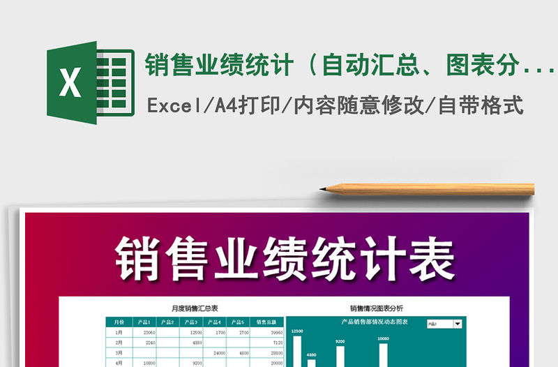 2021年銷售業(yè)績統(tǒng)計（自動匯總、圖表分析）