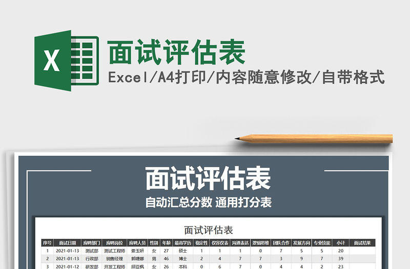 2021年面試評估表