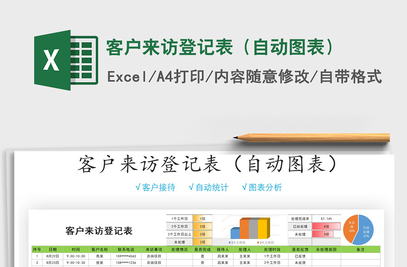 2021年客戶來訪登記表(自動圖表)