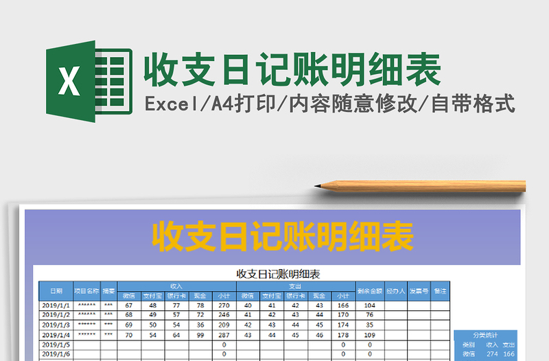 2021年收支日记账明细表