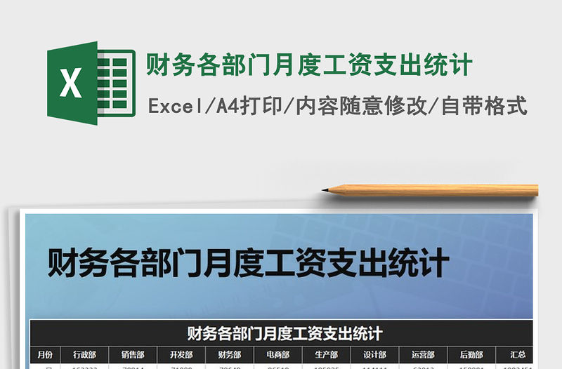 2021年財務各部門月度工資支出統計