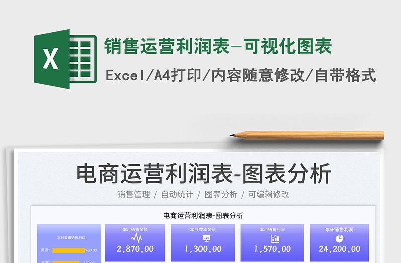 2022銷售運營利潤表-可視化圖表免費下載