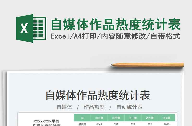 自媒體作品熱度統(tǒng)計(jì)表