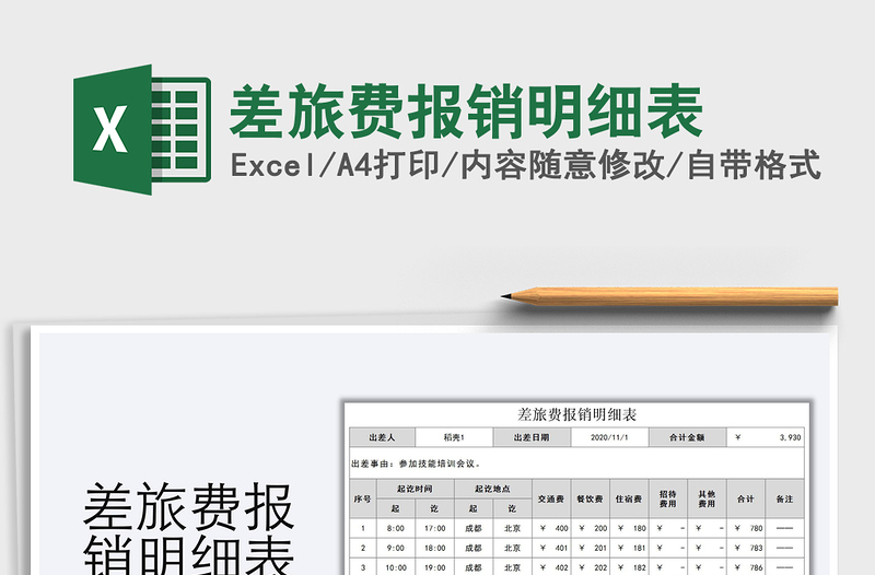2021年差旅費(fèi)報(bào)銷明細(xì)表