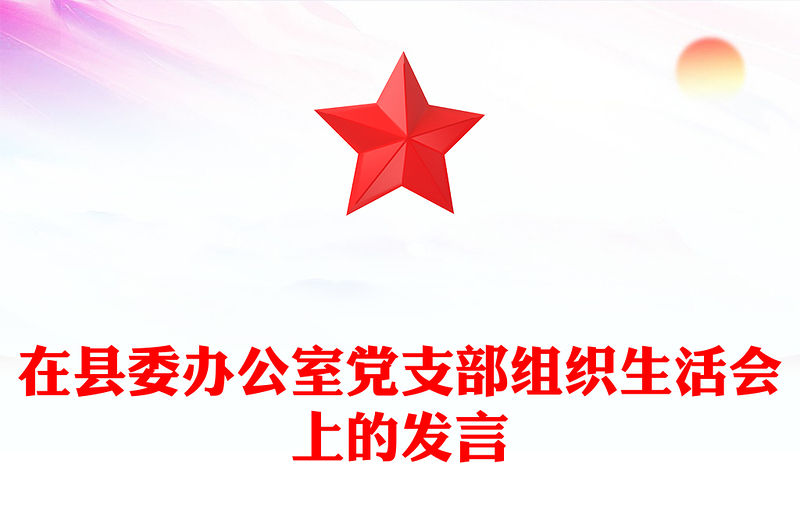 在縣委辦公室黨支部組織生活會上的發言