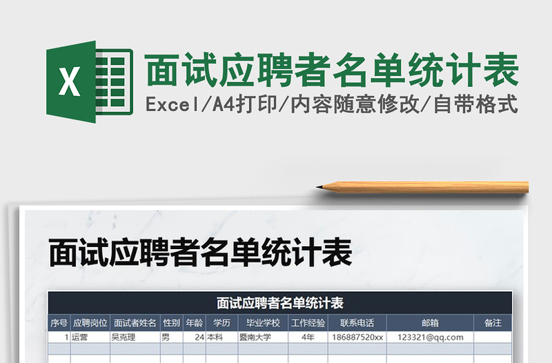2021年面試應聘者名單統(tǒng)計表