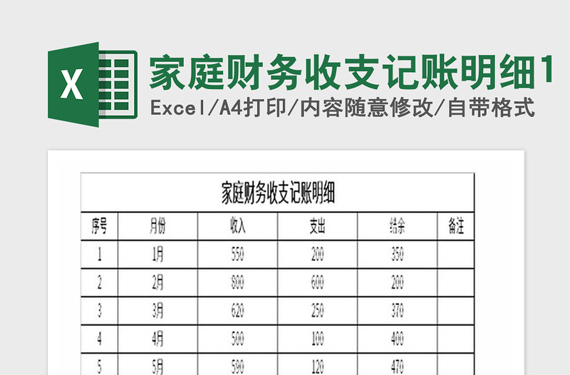 2021年家庭财务收支记账明细1