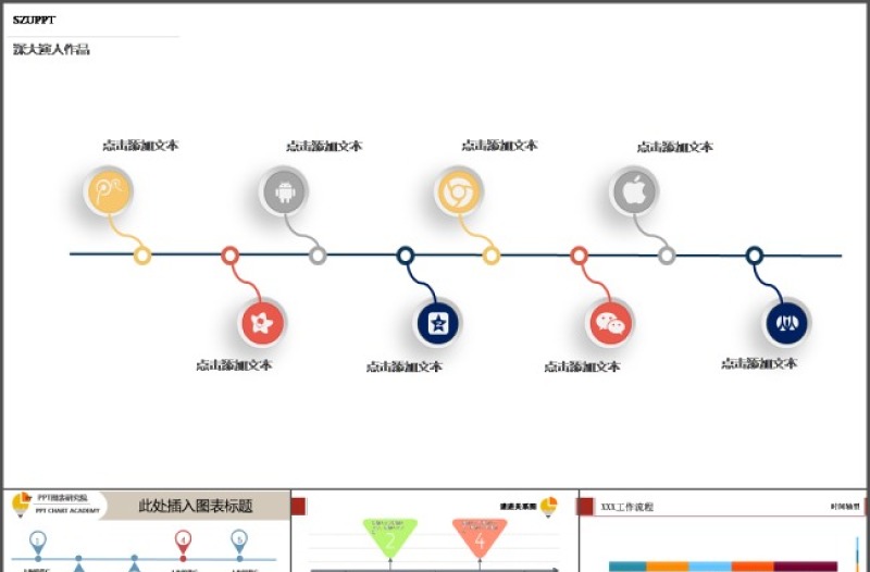 7套步驟流程時間線ppt圖表