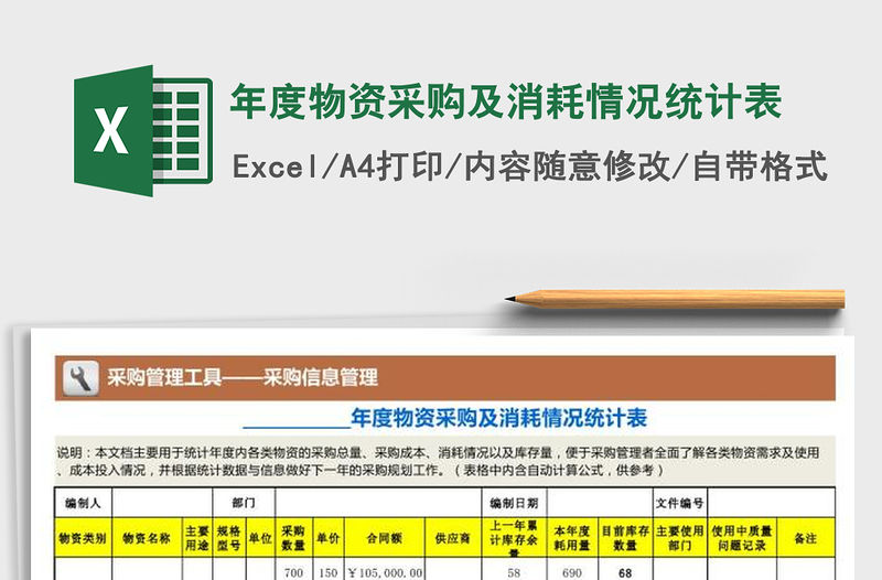 2021年年度物資采購及消耗情況統計表