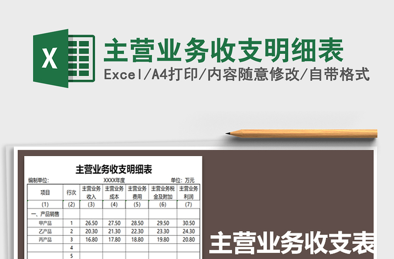2022年主營(yíng)業(yè)務(wù)收支明細(xì)表