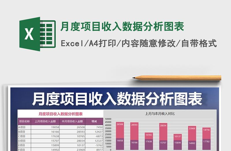 2021年月度項(xiàng)目收入數(shù)據(jù)分析圖表