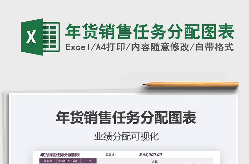 2021年年貨銷售任務分配圖表