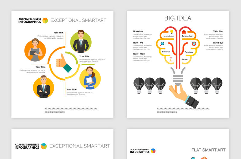 總結分析報表類PPT矢量素材