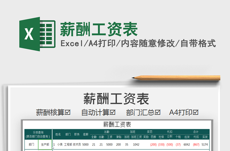 2021年薪酬工資表