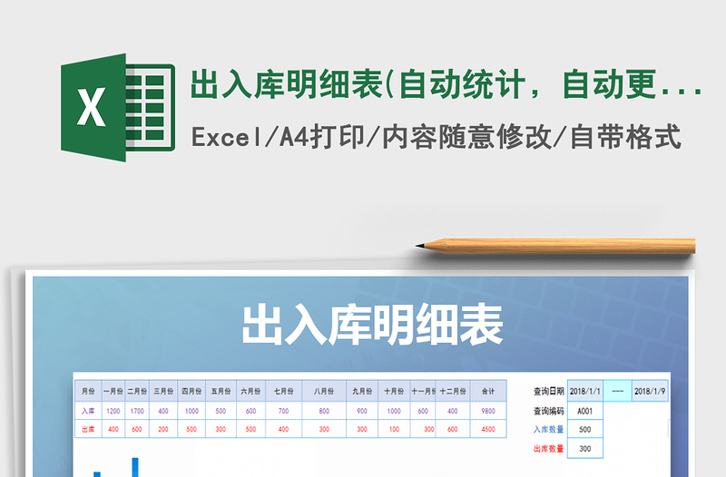 2021年出入庫明細(xì)表(自動(dòng)統(tǒng)計(jì),自動(dòng)更新實(shí)時(shí)庫存)