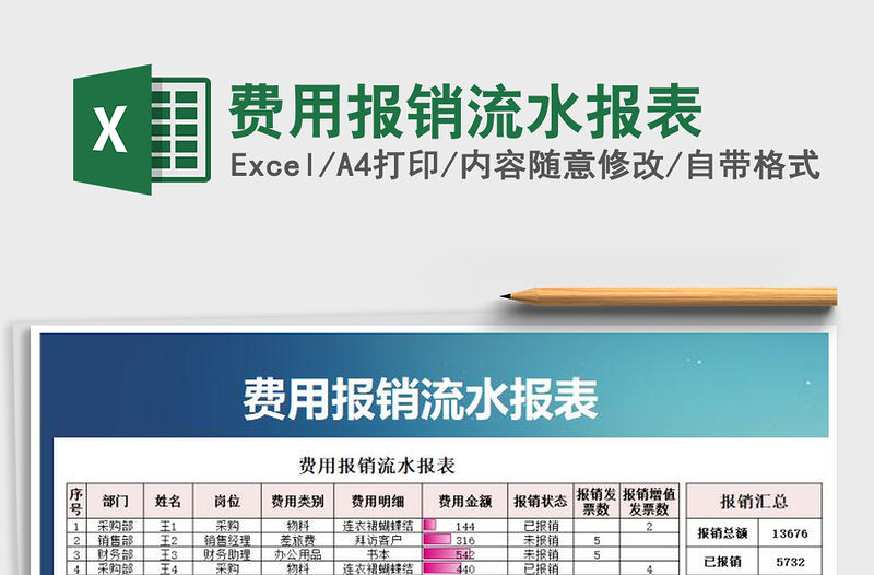 2021年費用報銷流水報表