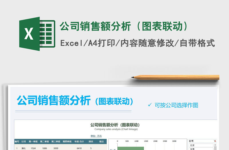 2021年公司銷售額分析（圖表聯動）