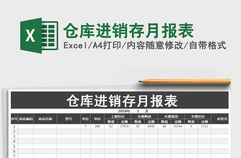 2021年倉庫進銷存月報表
