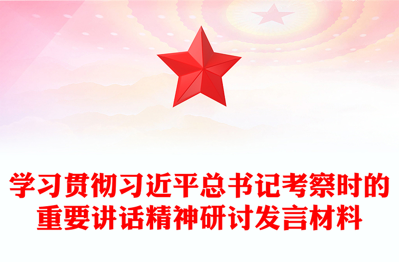 學(xué)習(xí)貫徹習(xí)近平總書記考察時的重要講話精神研討發(fā)言材料下載