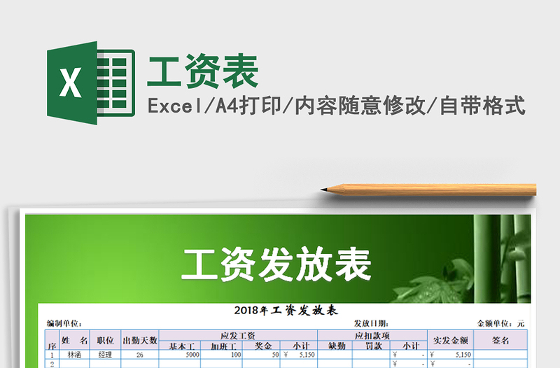 2022年工資表免費下載