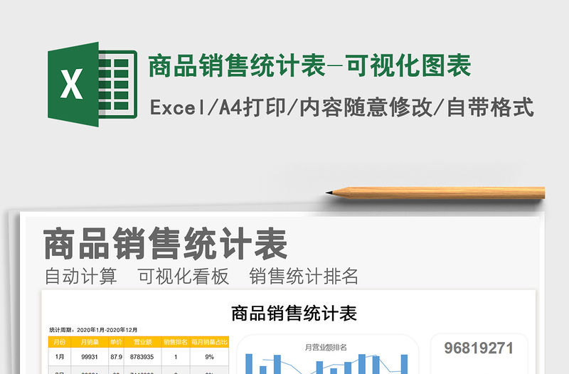 2021年商品銷售統計表-可視化圖表