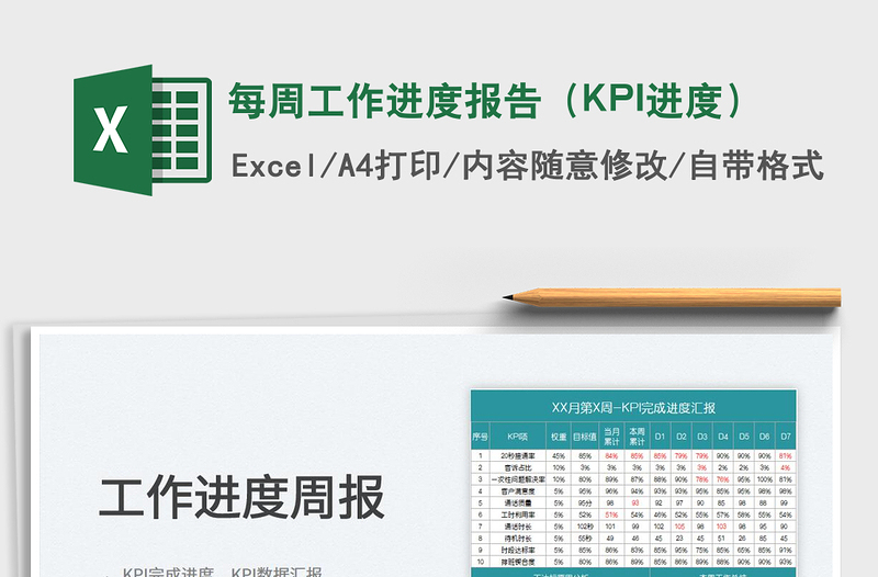 2022每周工作進度報告(KPI進度)免費下載