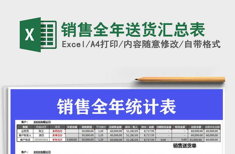 2021年銷售全年送貨匯總表